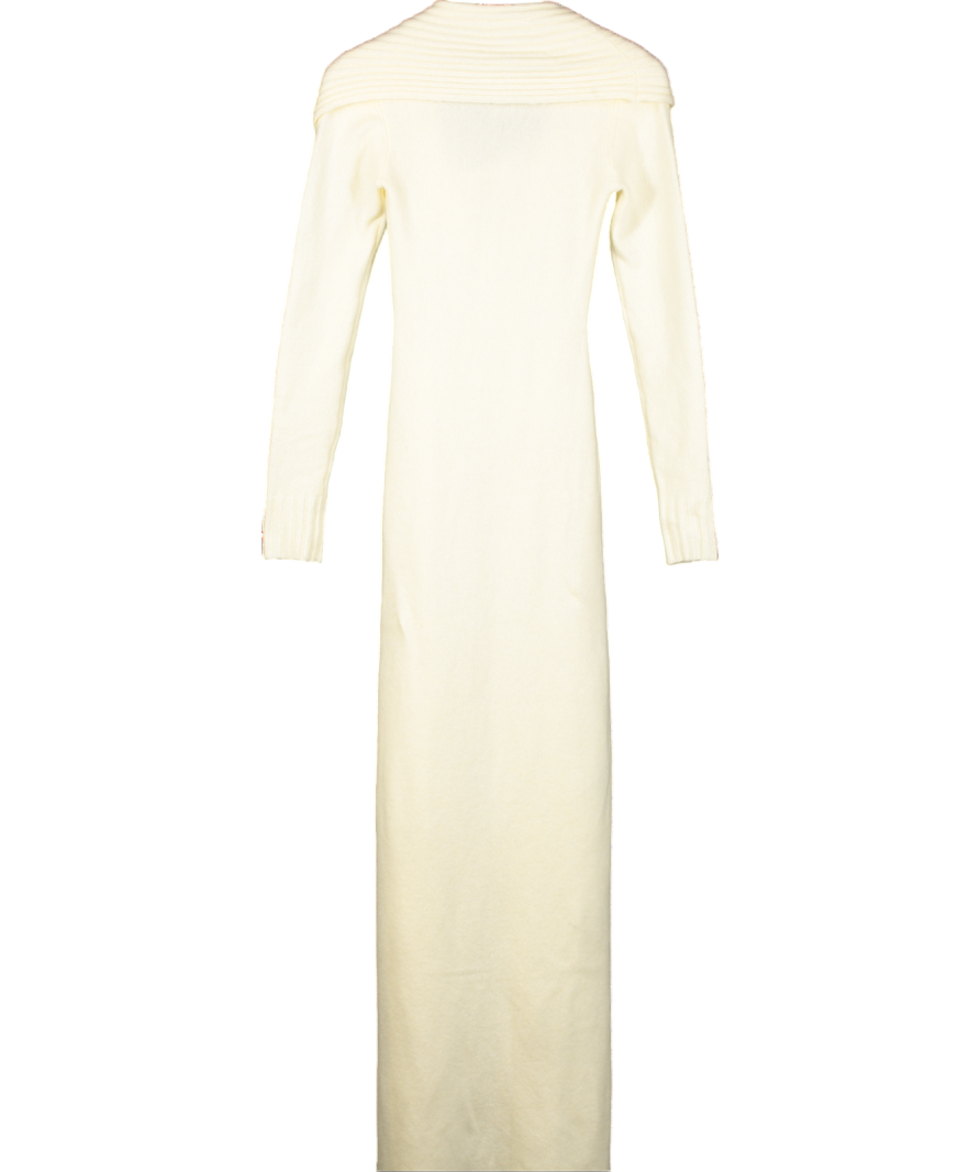 Meshki Cream Alessandra Reversible Knit Maxi Dress UK XS