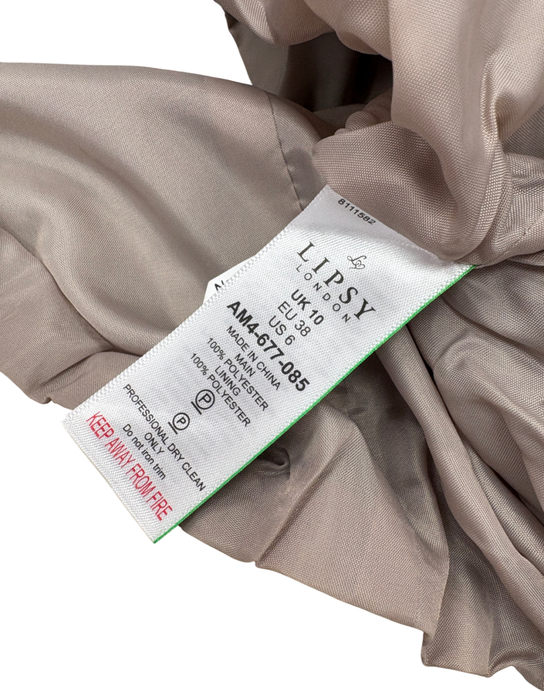 lipsy london Beige Neutral Wool Look Bubble Hem Bomber Jacket UK 10