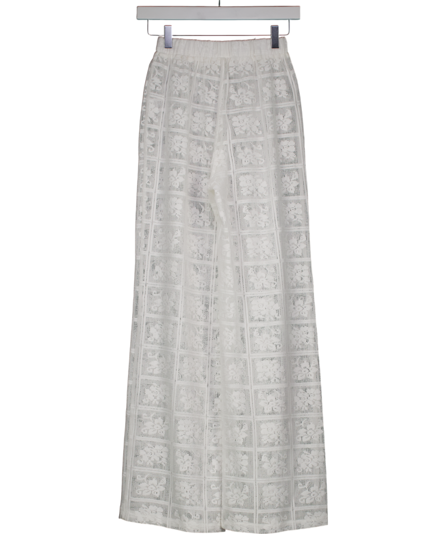 4th & Reckless White Loli Straight Leg Woven Trousers UK 6