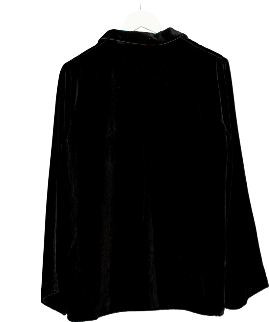 Arket Black Velvet Shirt UK 8