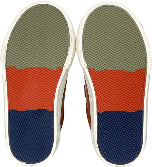 Next Tan Brown Standard Fit (f) Two Strap Touch Fastening Trainers UK 9 EU 26.5 👼