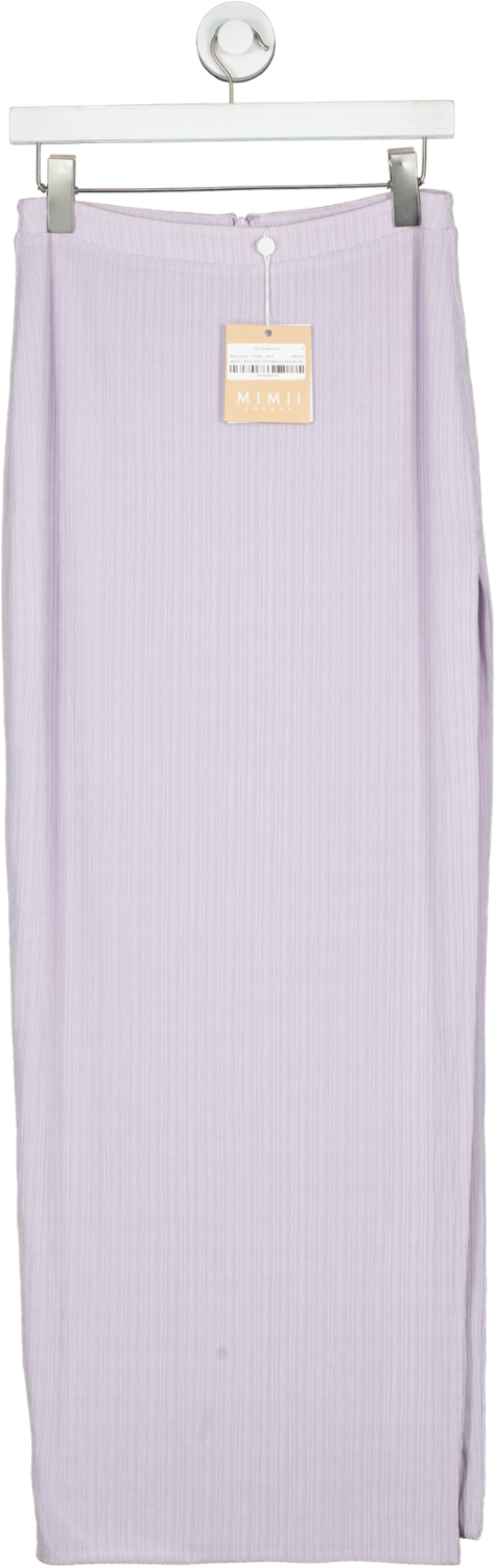 Mimii London Purple Side Slit Maxi Skirt UK S