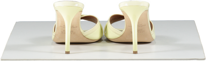 malone souliers Perla 85 Pale Yellow Leather Heeled Mules UK 5.5 EU 38.5 👠