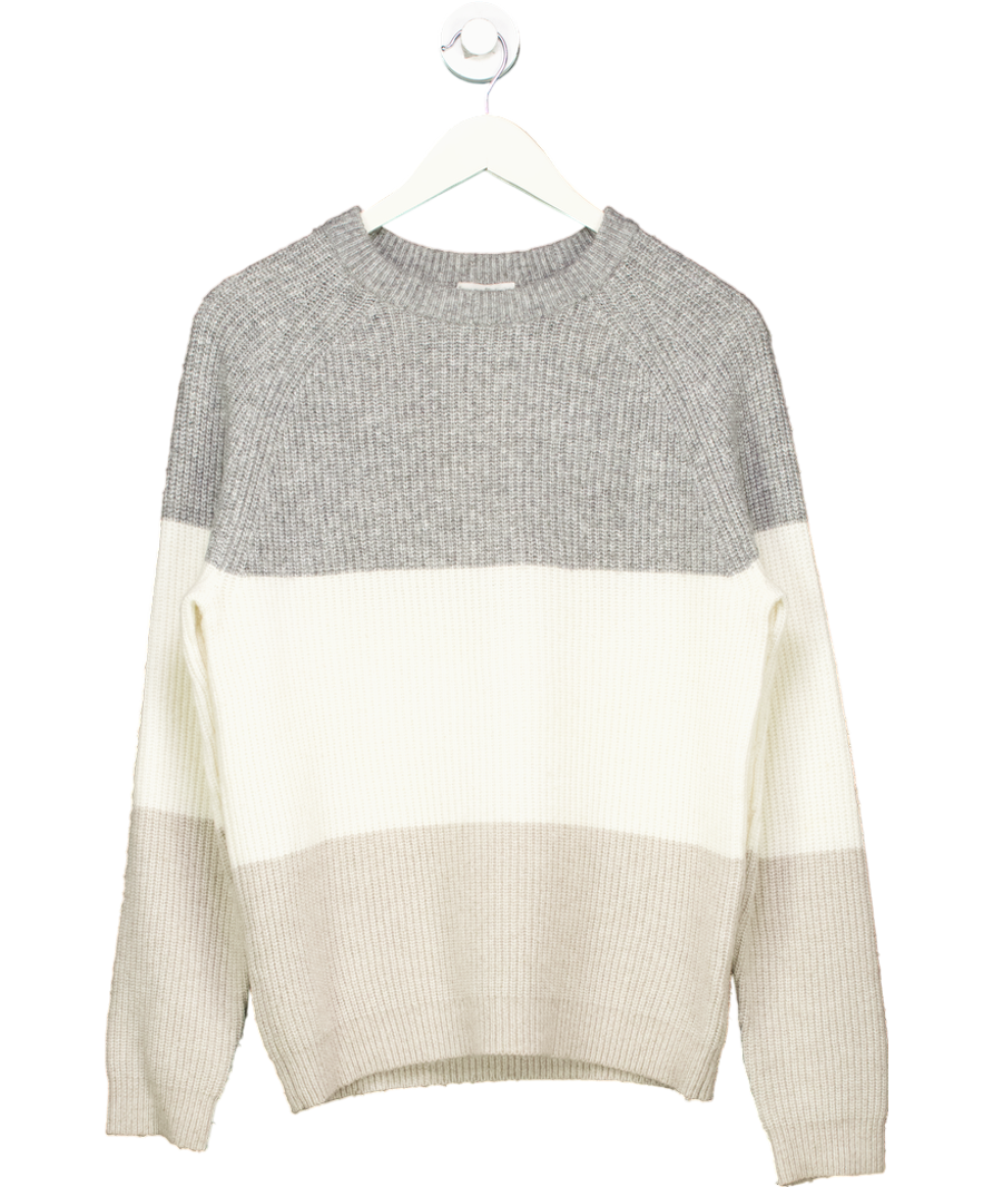 REISS Grey Connor Colour Block Jumper UK S
