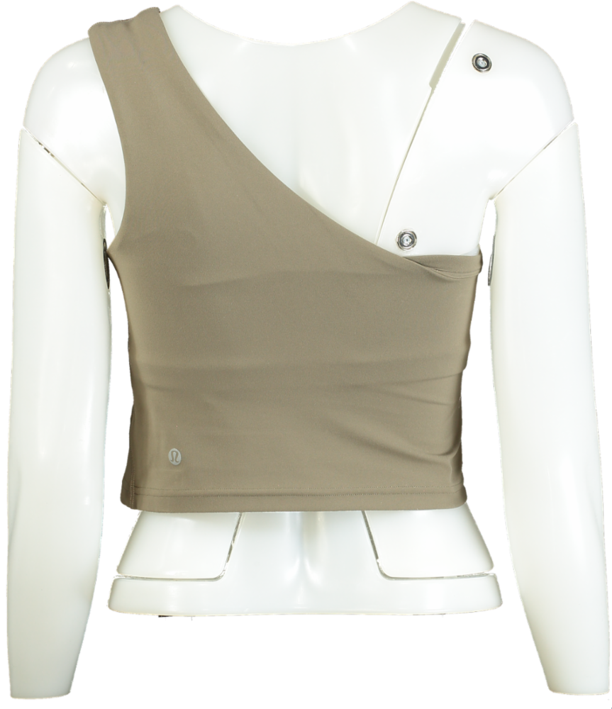 Lululemon Taupe One-Shoulder Crop Top UK S