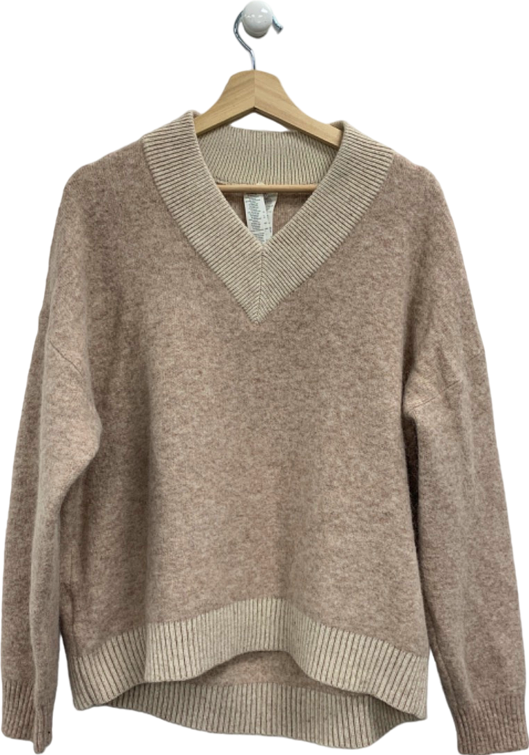 Lululemon Beige V-Neck Sweater UK M