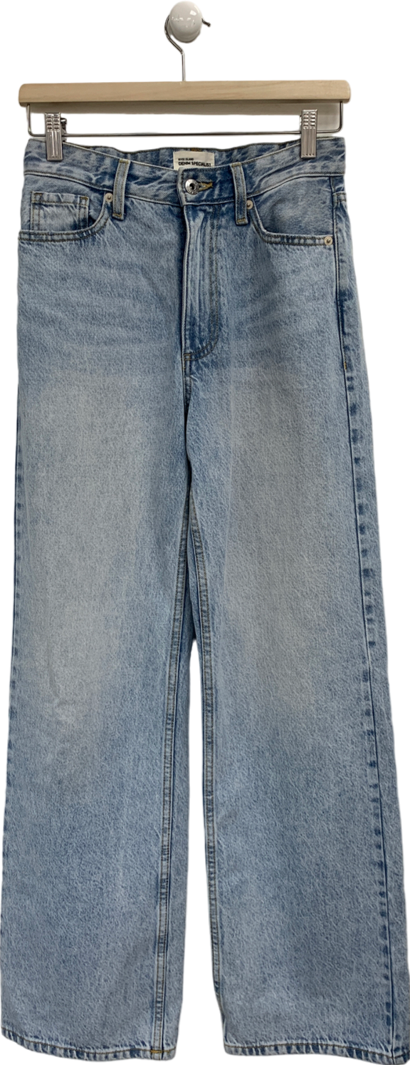 River Island Blue High Waisted Relaxed Straight Leg Jeans UK 8