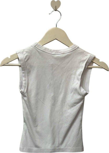 Zara White V-Neck Sleeveless Top UK S