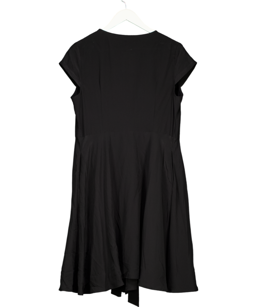 LilySilk Black Mulberry Silk Wrap Dress UK 8