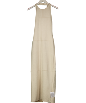 ASOS Cream Drape Back Suede Midi Dress UK 8