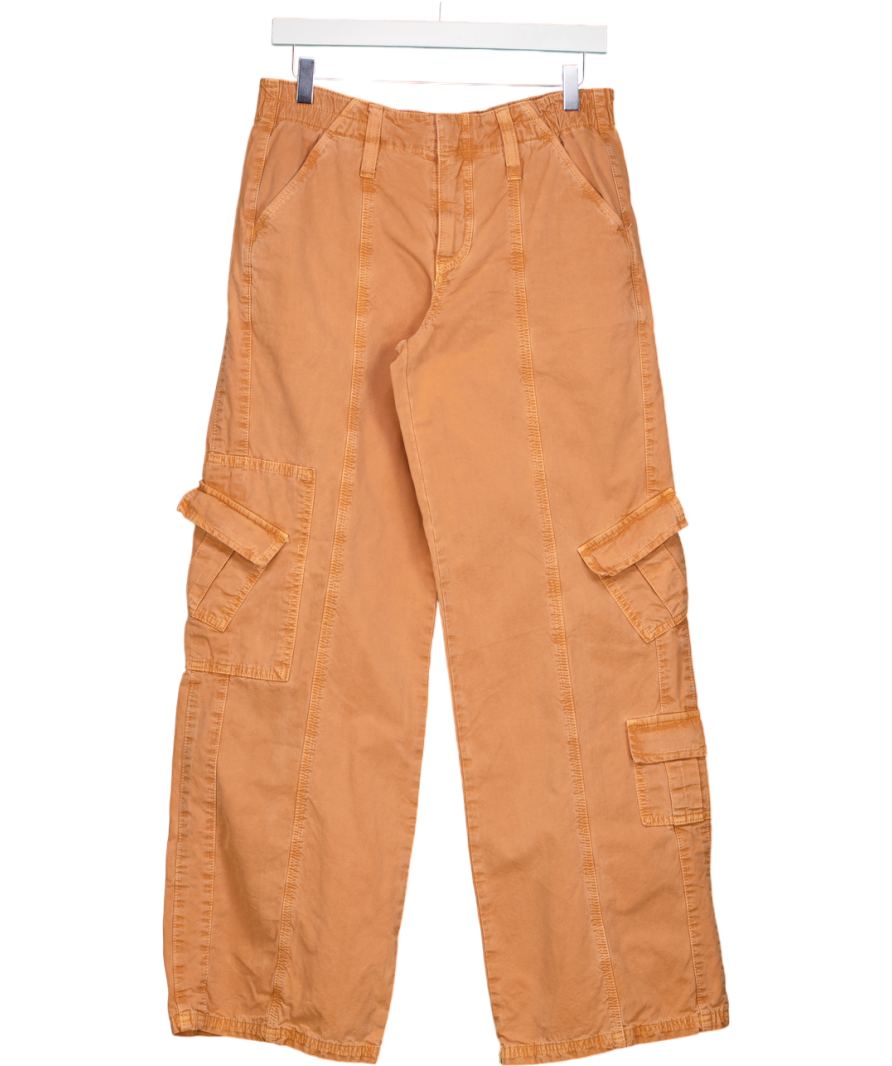 Urban Outfitters Orange Washed Cotton Cargo Trousers UK S
