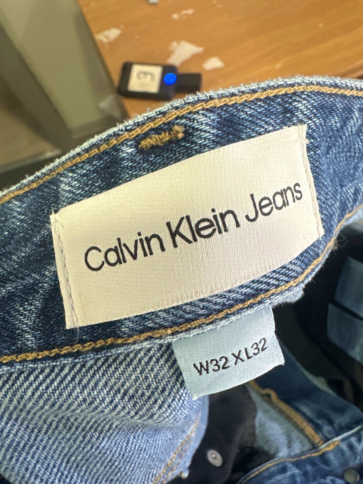 Calvin Klein Jeans Blue Straight Leg Denim Jeans W32 XL32