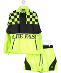 LFDY Yellow Live Fast Print Waterproof Jacket & Shorts UK M