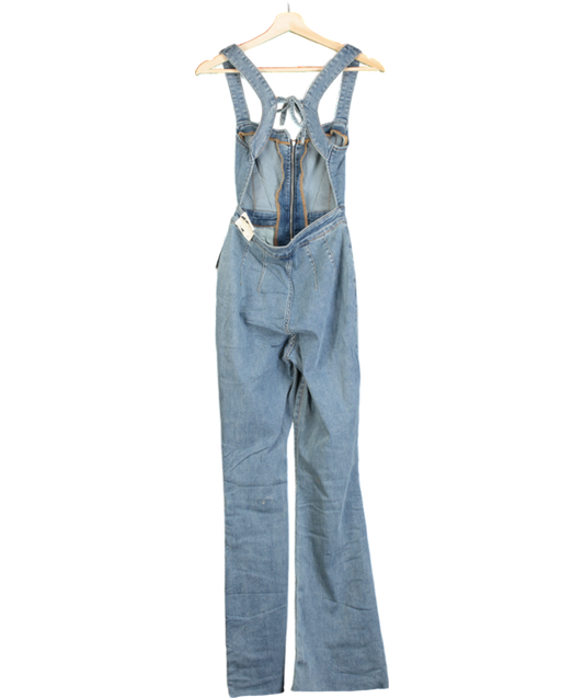 Free People Blue Crvy 2nd Ave Jumpsuit UK XS