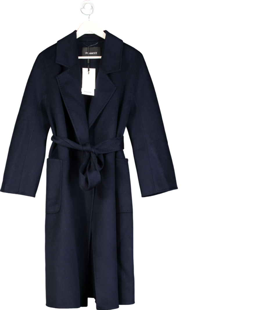Pissenlit Blue X Alpa Rama Classic Wrap Cashmere/Wool Blend Coat UK S