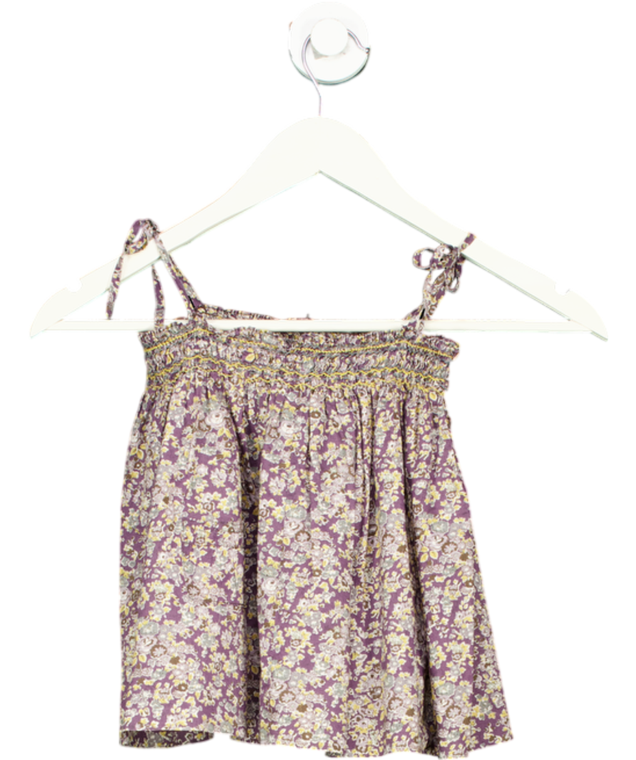 Bonpoint Purple Floral Cotton Dress 9-12 Months