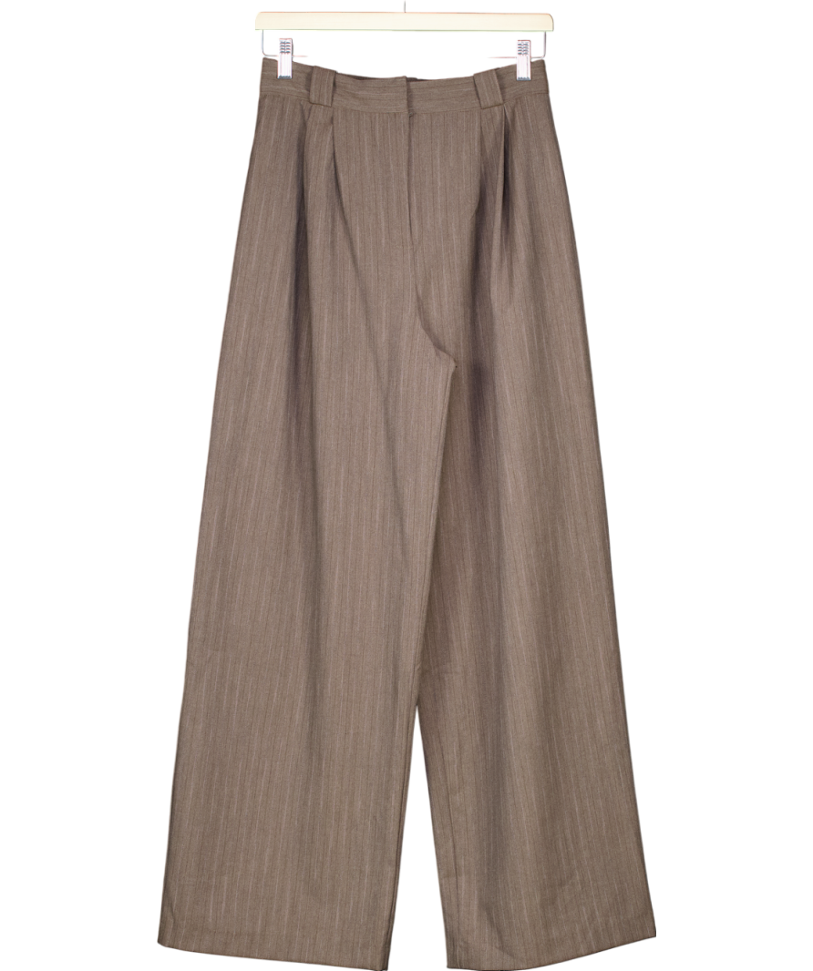 Topshop Brown Tailored Pinstripe Trousers UK 8