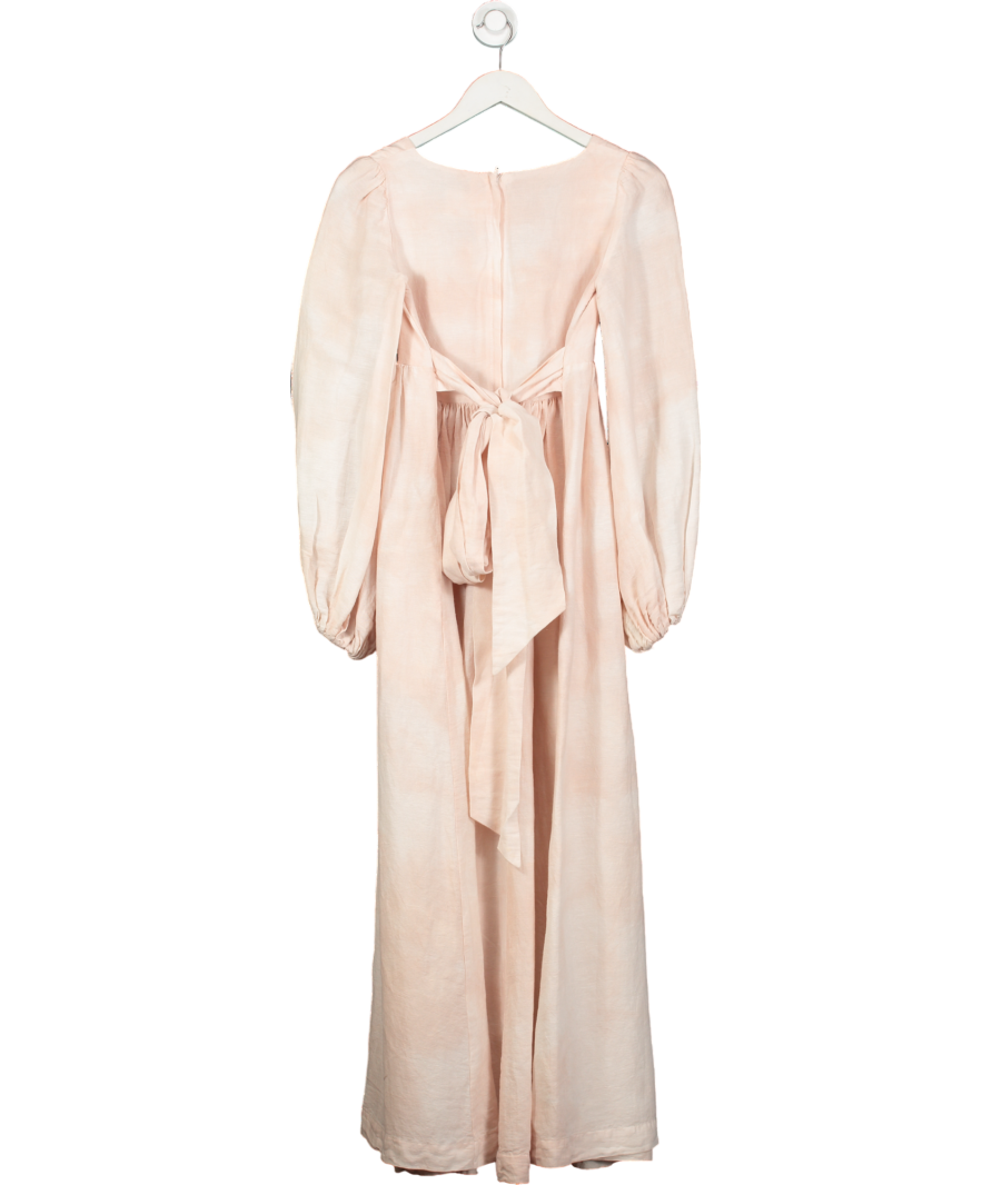 Lisa Marie Fernandez Blush Pink  Carolyn Linen Blend Maxi Dress US0 UK 4