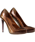 Pinko Brown Patent Hidden Platform Heels UK 5 EU 38 👠