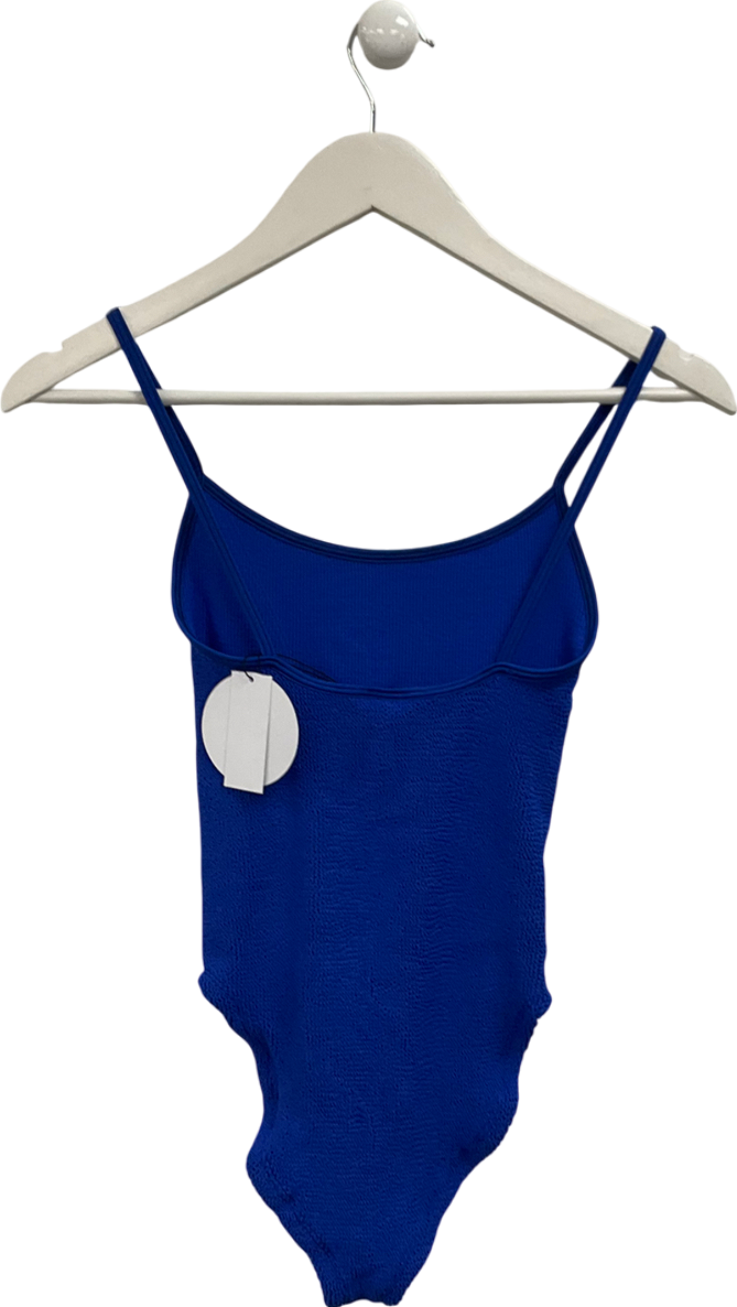 Hunza G Square Neck Swimsuit Royal Blue One Size