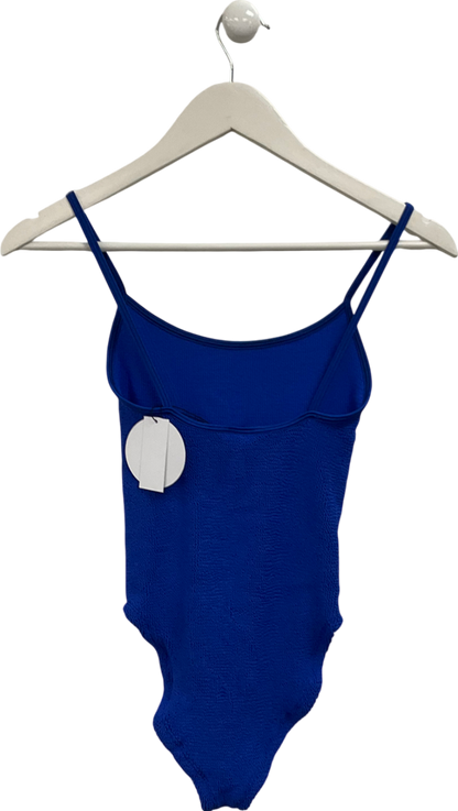 Hunza G Square Neck Swimsuit Royal Blue One Size