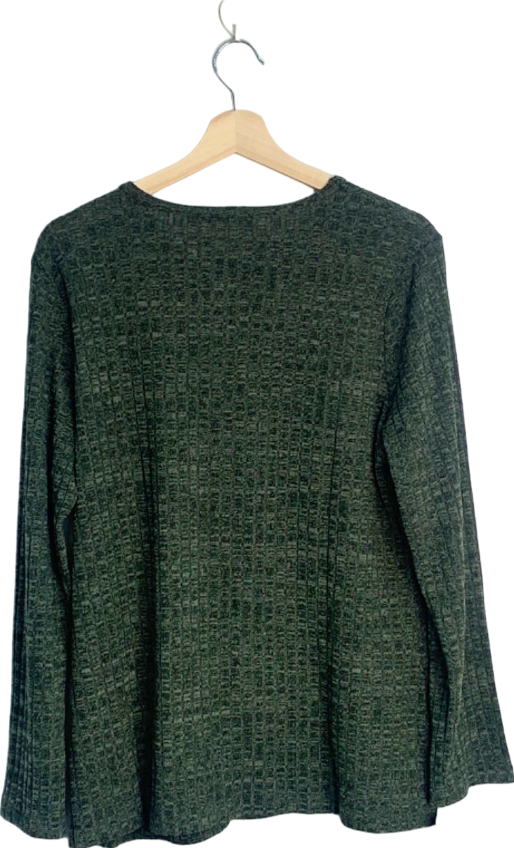 V By Very Green Button Detail Knitted Jumper UK 18