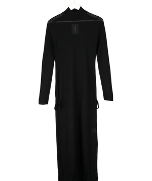 St Agni Black Sheer Ruched Dress UK M