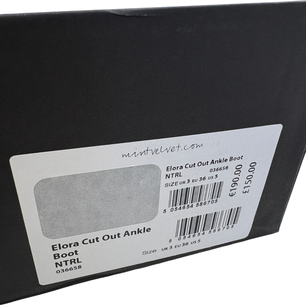 Mint Velvet Beige Elora Cut Out Ankle Boot UK 3 EU 36 👠
