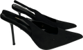 PrettyLittleThing Black Suede Pointed Sling Back Heels UK 8 EU 41 👠
