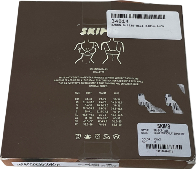 SKIMS Black Seamless Sculpt Bralette - Onlyx UK L