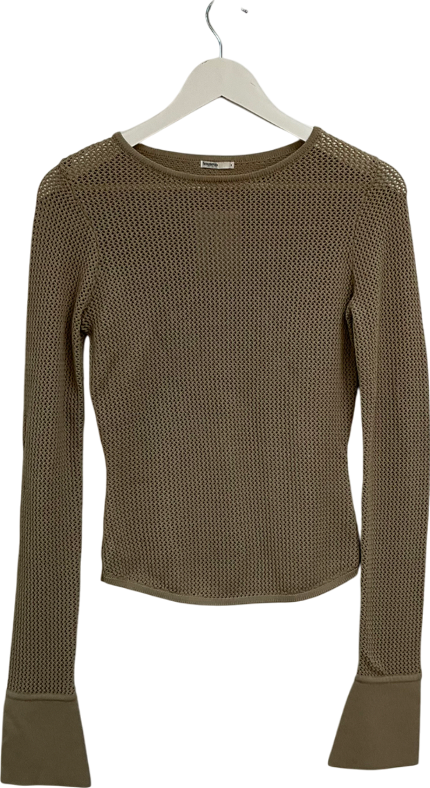 House of CB Beige Savannah Long Sleeve Top UK S