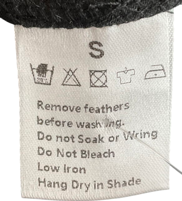 Black Feather Trim Knit Leggings UK S