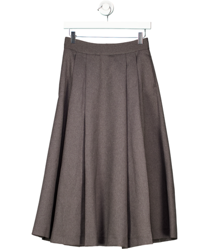 River Island Grey Pleated Midi Skirt UK 8