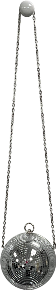 Metallic Disco Ball Shoulder Bag With Clutch Option One Size