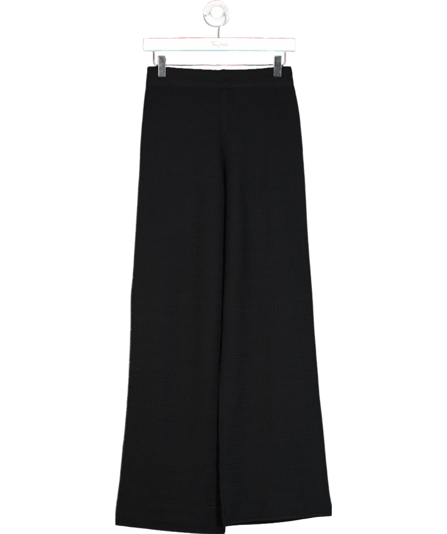 PRETTY LAVISH Black Bridget Crochet Trousers UK XS