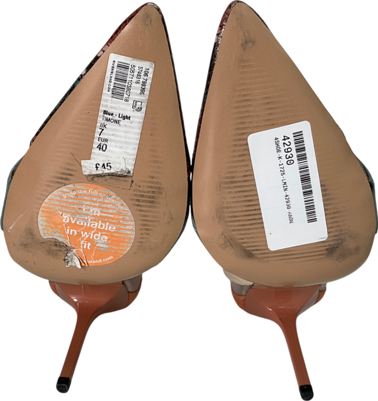 River Island Multicoloured Panel Heeled Court Heels UK 7 EU 40 👠