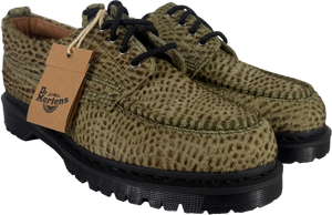 Dr Martens Green Lowell Hair On Leather Moc Toe Shoes UK 10 EU 44