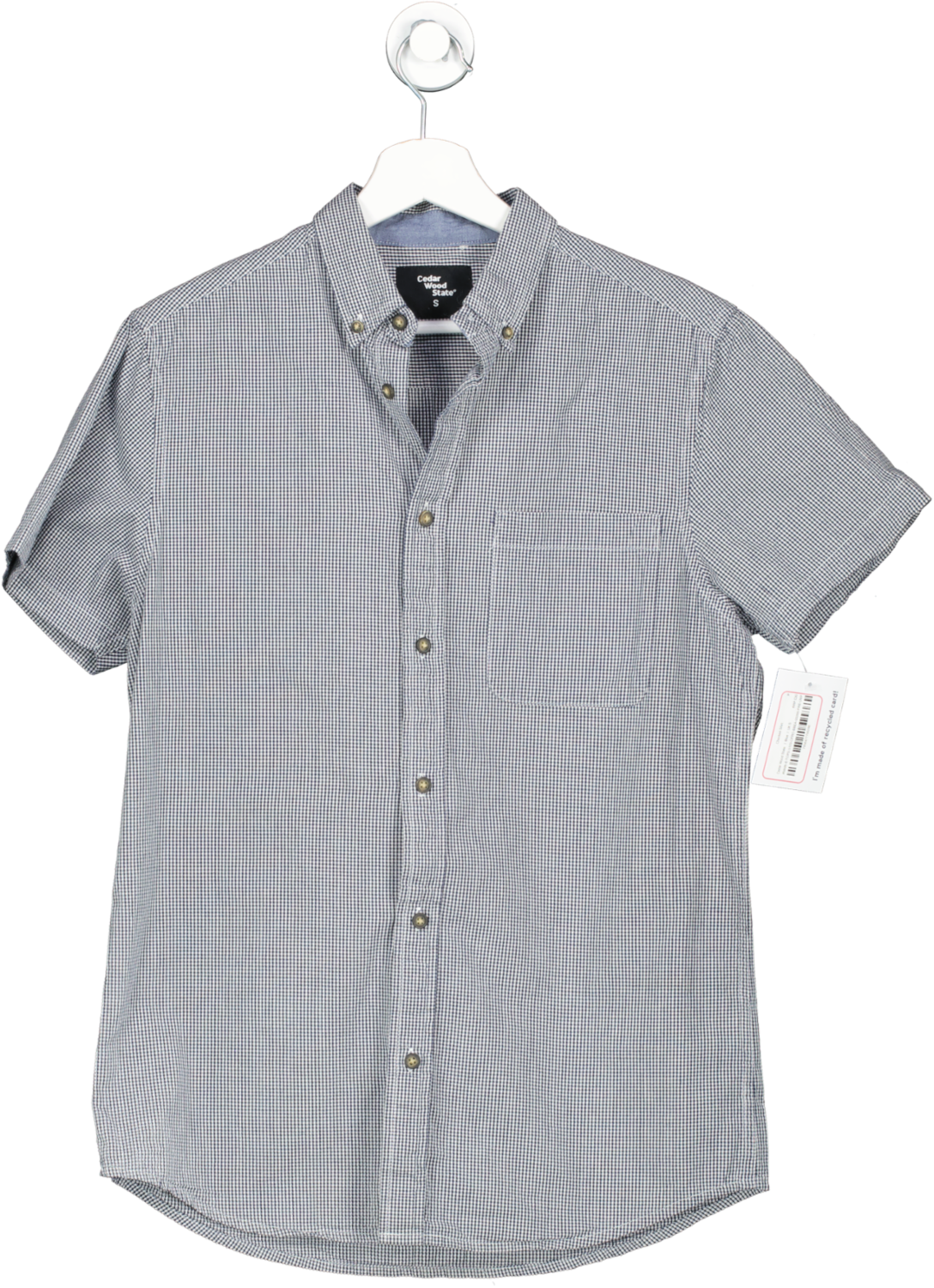 Cedar Wood State Blue Checked Shirt UK S