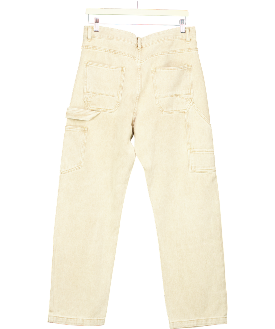Brother And Kin Beige Cotton Loose Fit Jeans UK XL