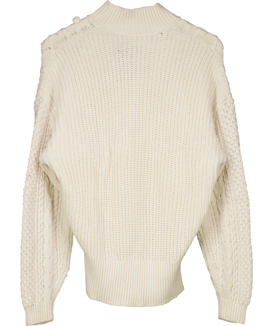 Sezane Cream Wool Blend Sweater UK M
