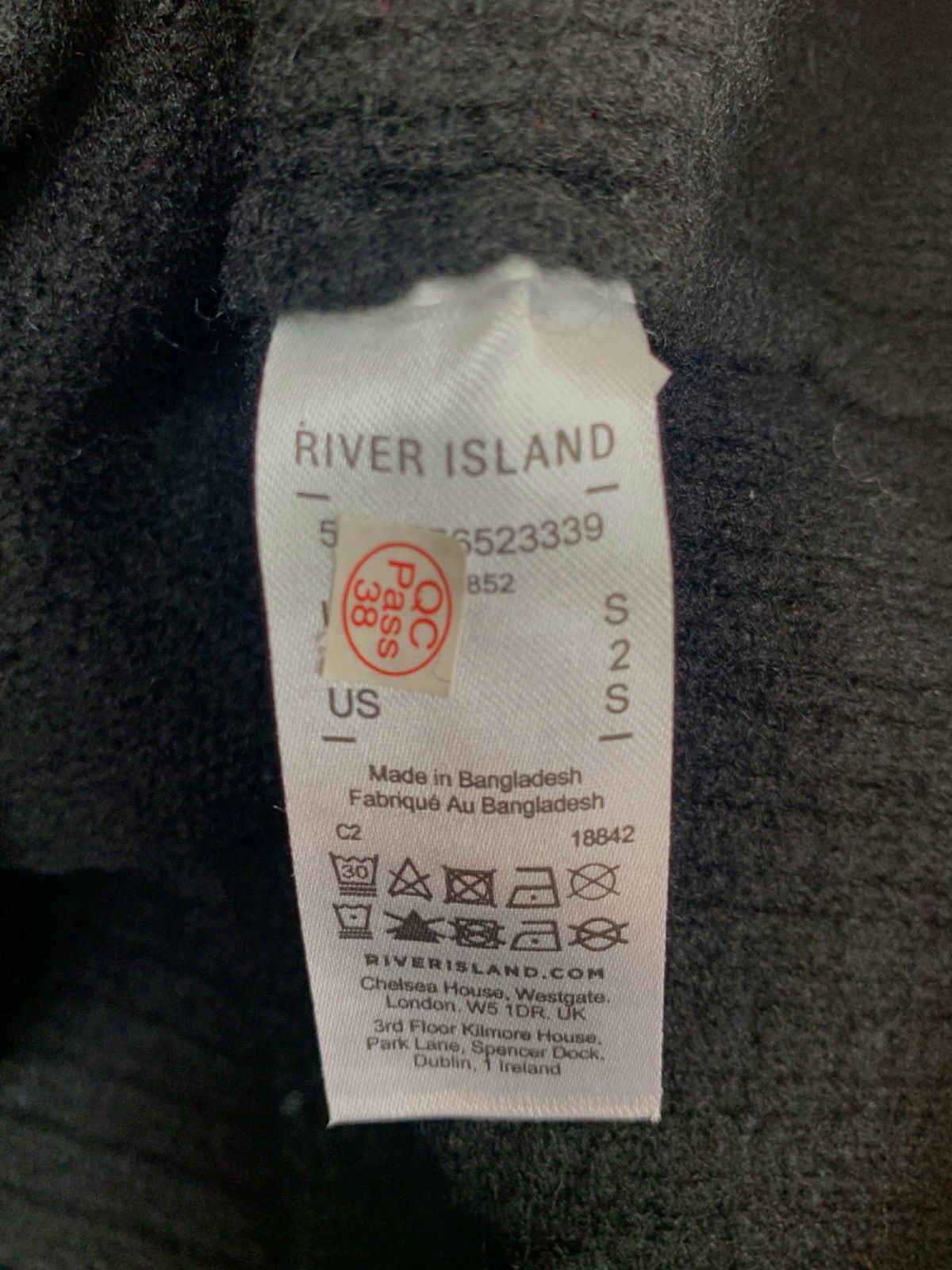 River Island Black Relaxed Jumper UK S