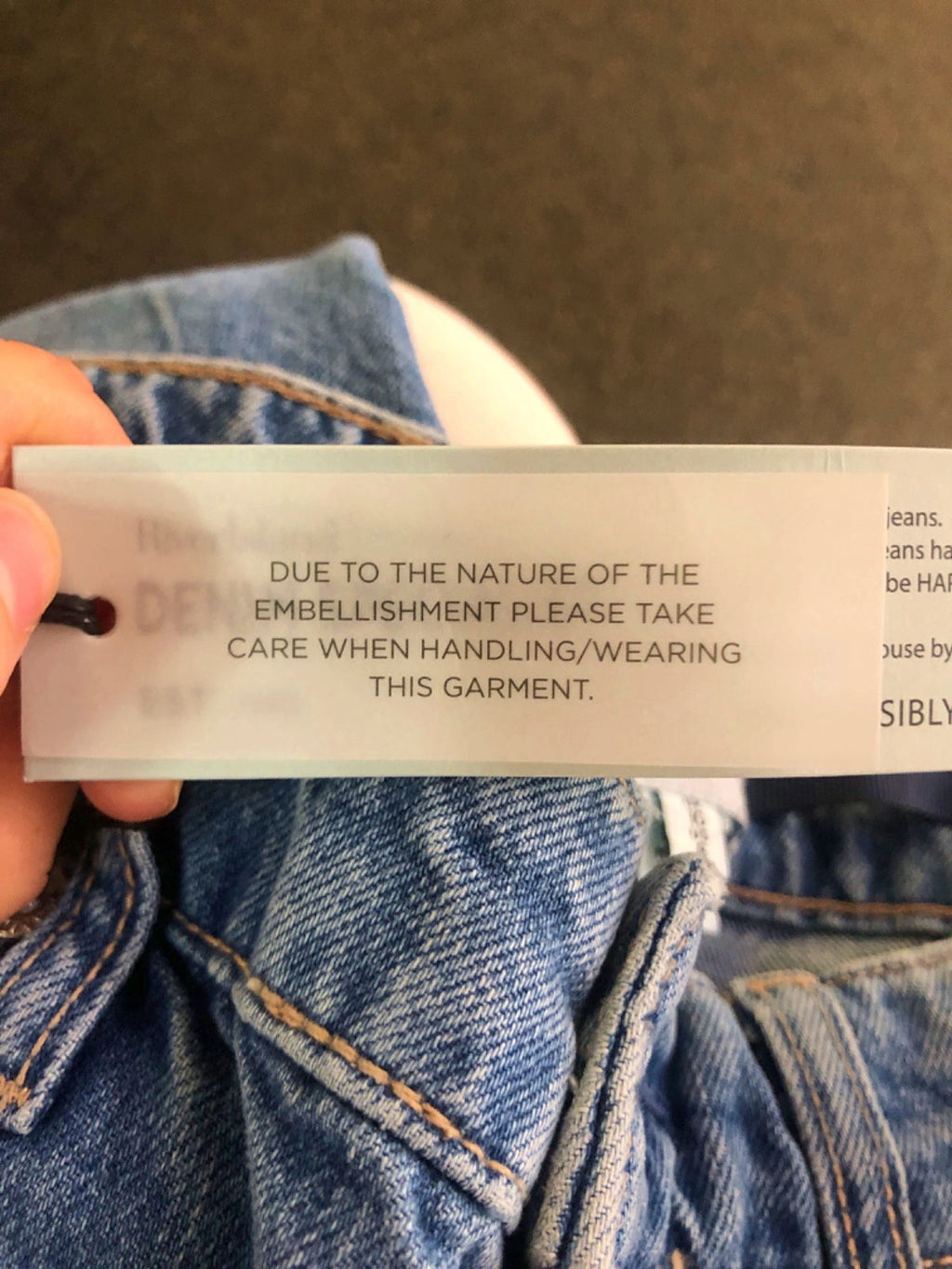 River Island Blue Embellished Relaxed Straight Jeans UK 10