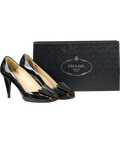 Prada Black Patent Peep-toe High Heel Pumps UK 4.5 EU 37.5 👠