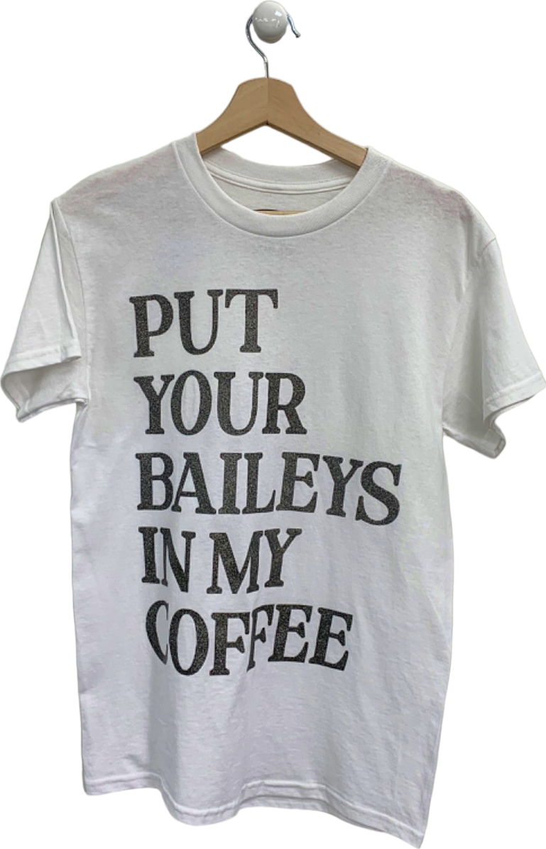 Ashish White 'Put Your Baileys In My Coffee' T-Shirt UK S