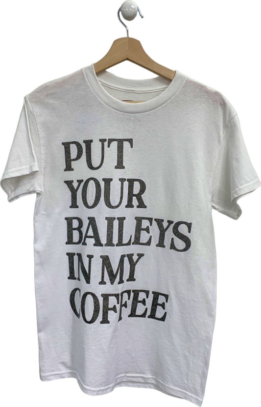 Ashish White 'Put Your Baileys In My Coffee' T-Shirt UK S