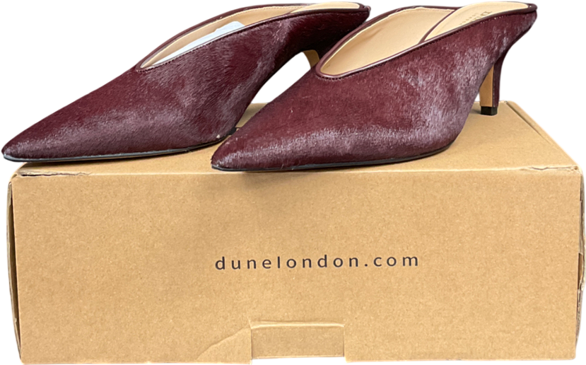 Dune Purple Decisive Leather High Vamp Mule UK 5 EU 38 👠