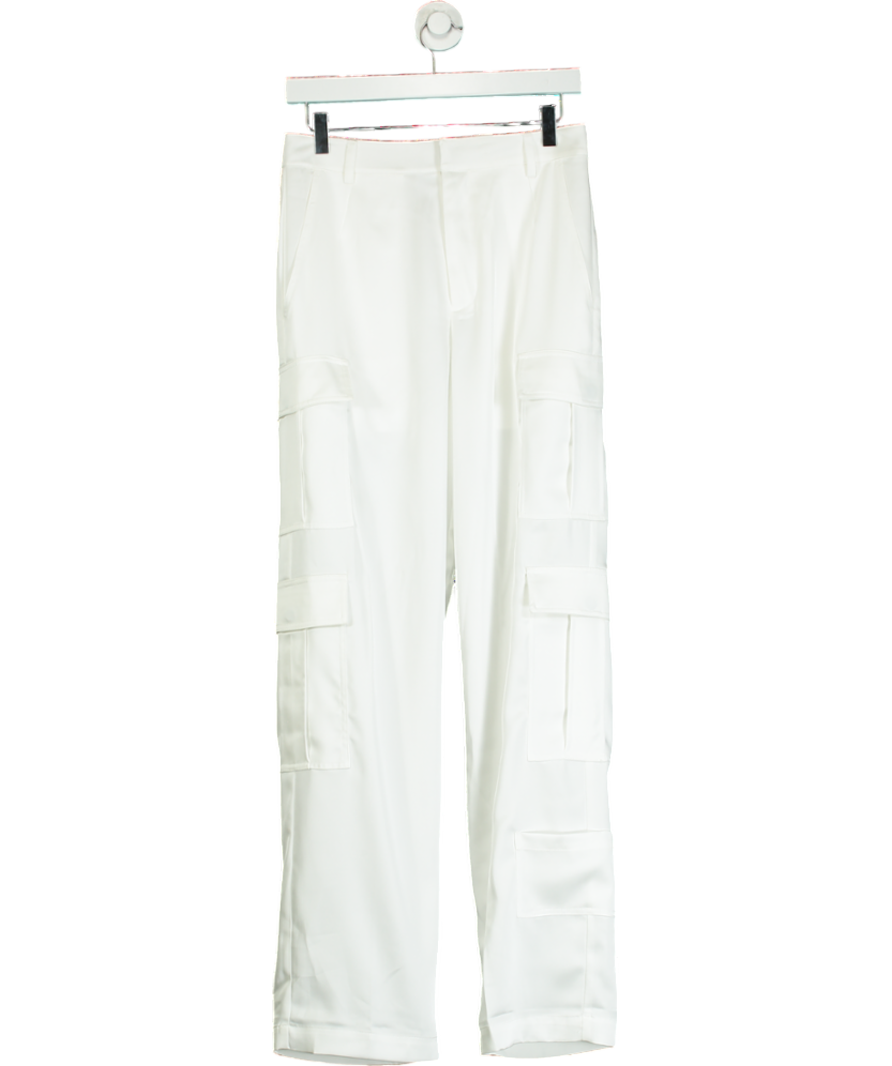 Cloeys White Satin Cargo Trouser UK S