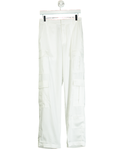 Cloeys White Satin Cargo Trouser UK S