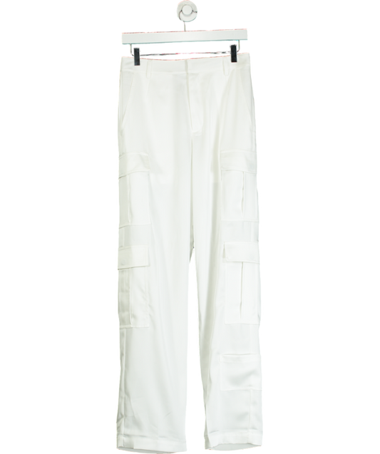 Cloeys White Satin Cargo Trouser UK S