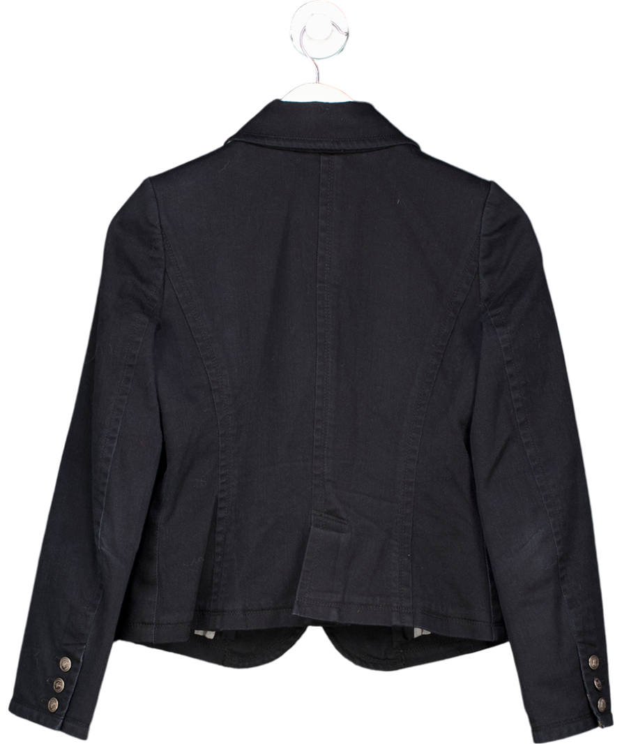 Burberry Black Blue The Label Vintage Cropped Blazer UK 10